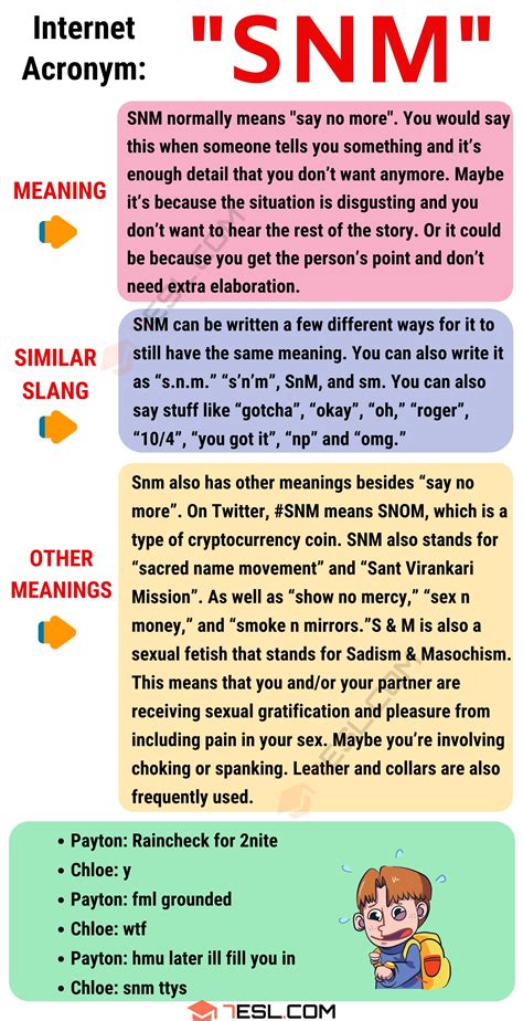 what snm mean in text|SNM Meaning: How to Use the Acronym “SNM” with。